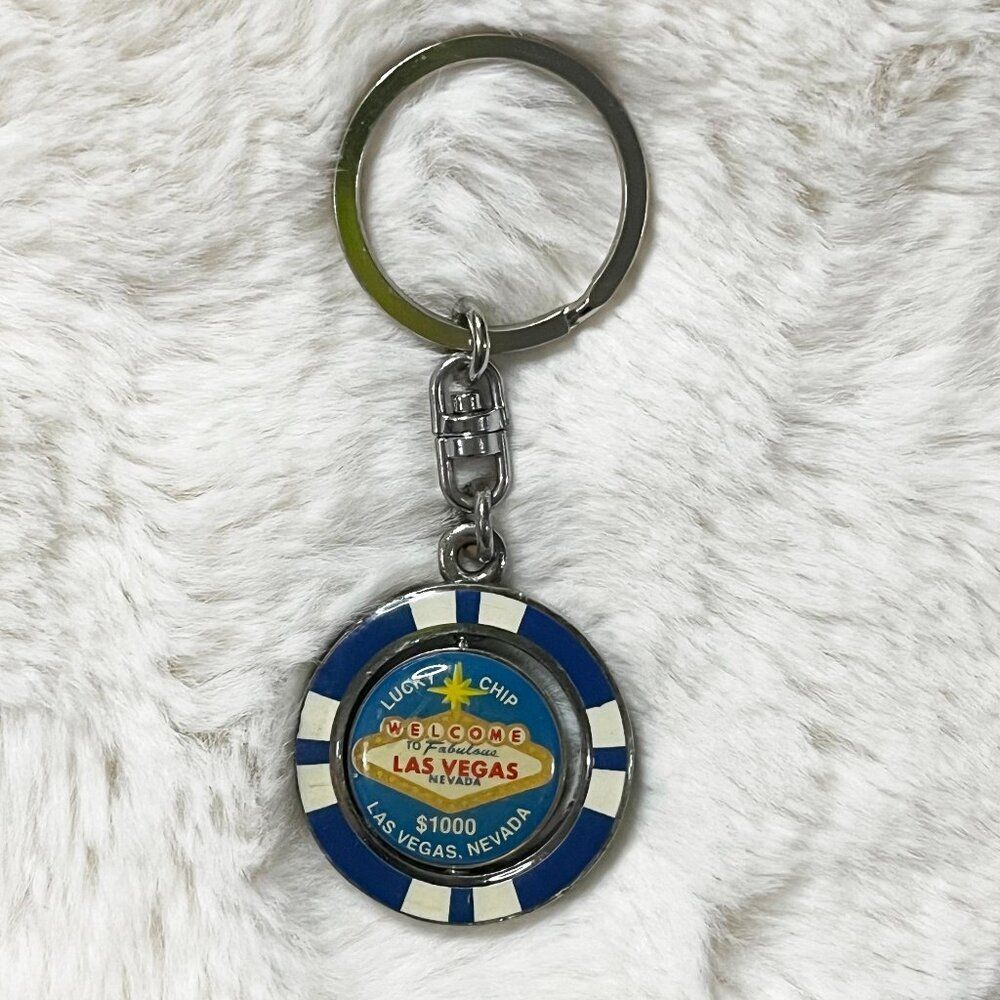 🔮 5/$25 Las Vegas $1000 Lucky Chip Spinning Keychain